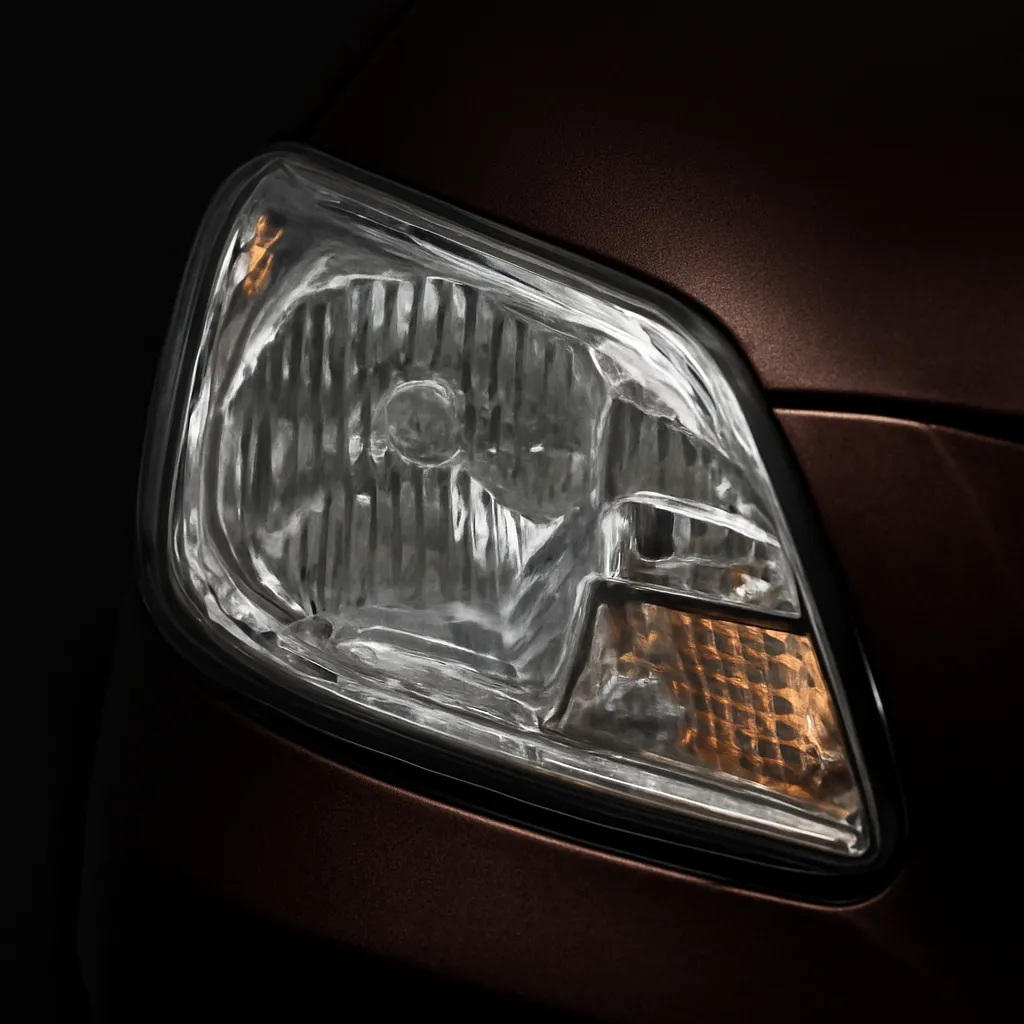 After headlight restoration — crystal-clear restored headlight lens